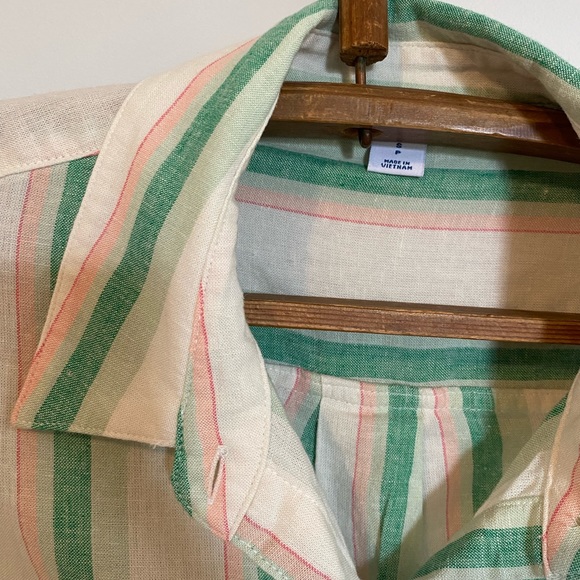 Old Navy linen striped shirt - Picture 2 of 3